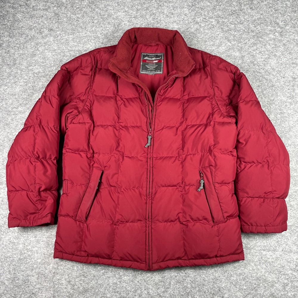 Eddie Bauer Puffer Jacket Womens Medium/Large Red WeatherEdge Quilted